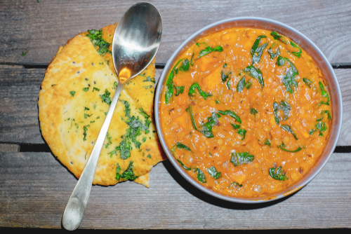Sweet potatoes, Lentils and Spinach Dahl (Vegan friendly)
